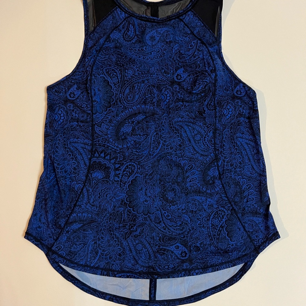 Lululemon Athletica Blue Paisley Tank Top